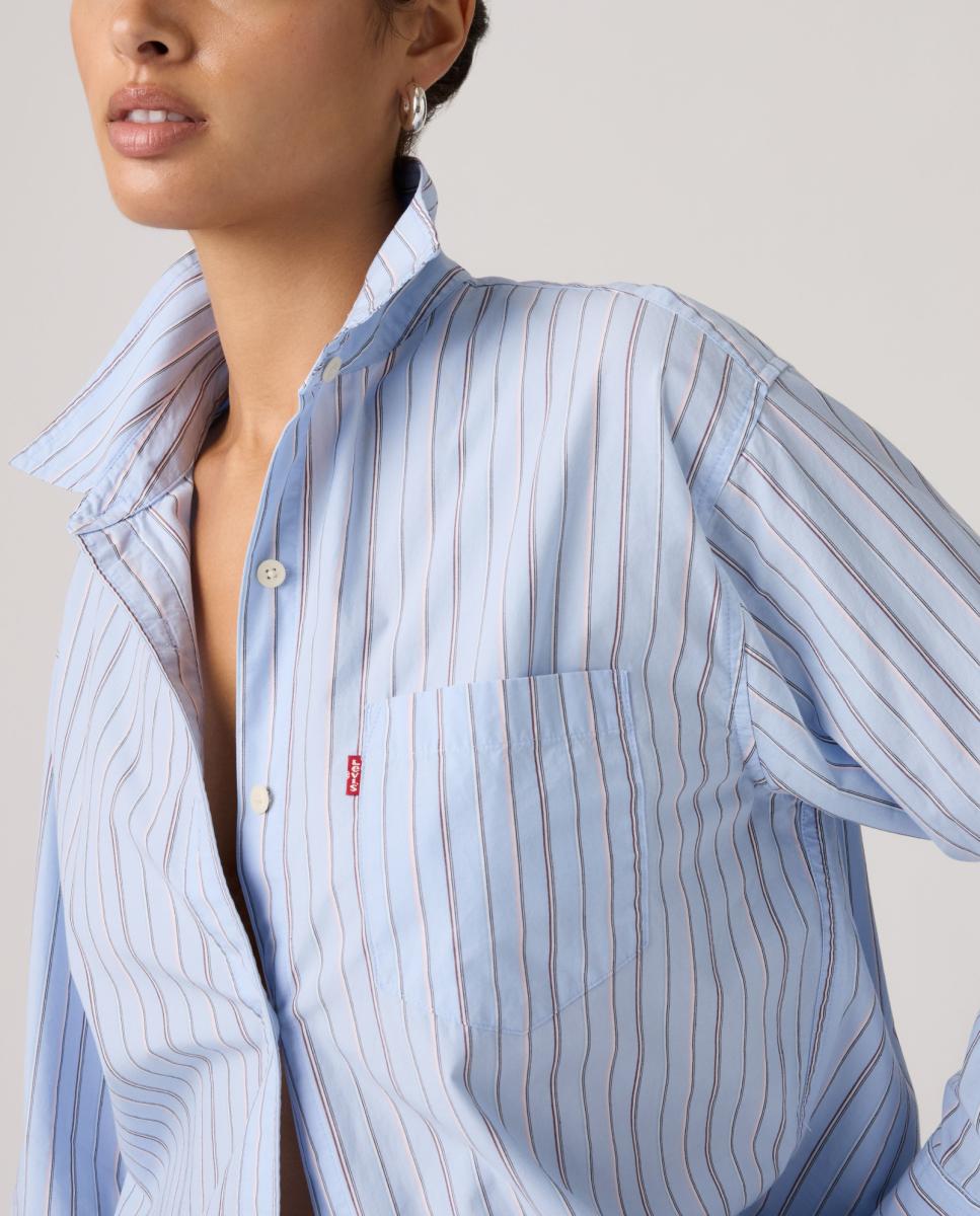 Camisa de mulher com manga comprida Multicolor-3