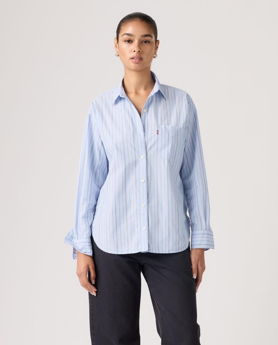 Camisa de mulher com manga comprida Multicolor-4