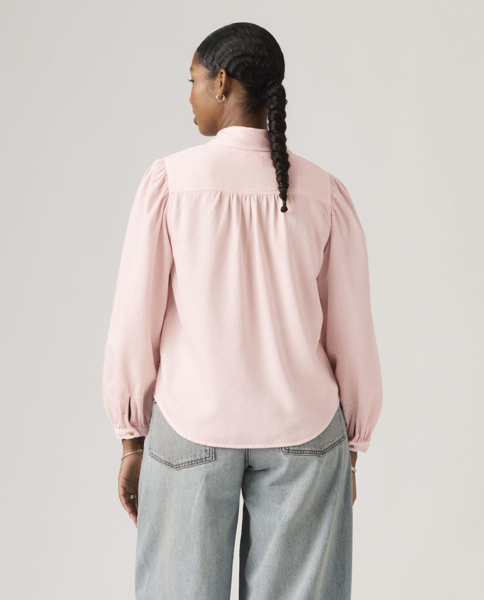 Camisa de mulher com manga comprida Rosa-claro-2