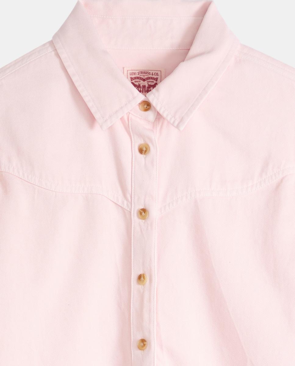 Camisa de mulher com manga comprida Rosa-claro-6