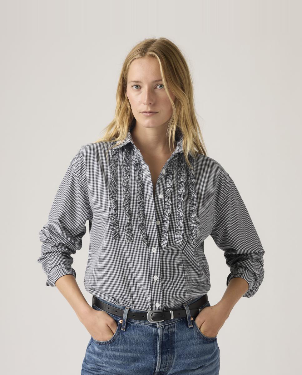 Camisa de mulher com manga comprida Multicolor-4