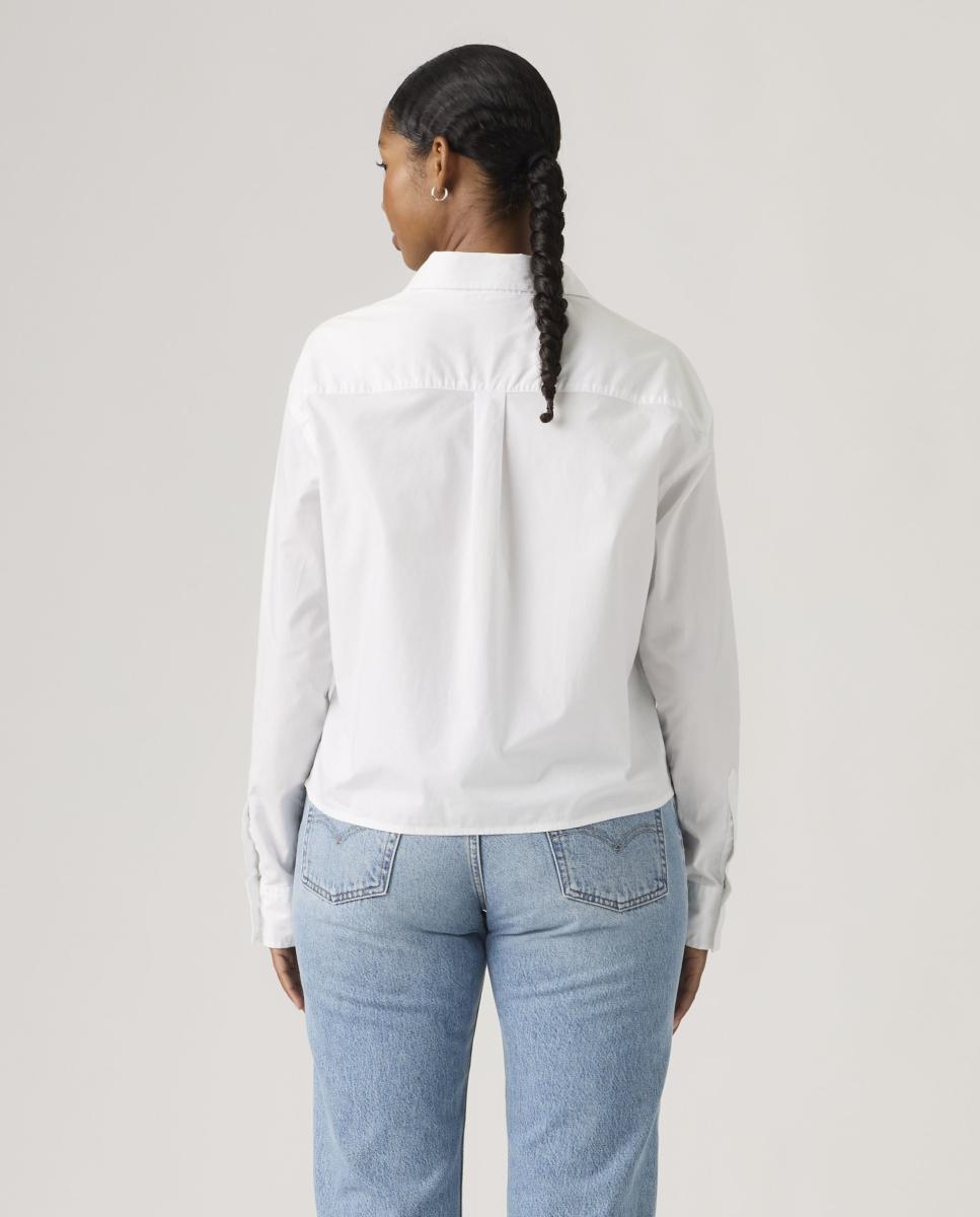 Camisa Cropped com Manga Comprida Branco-2