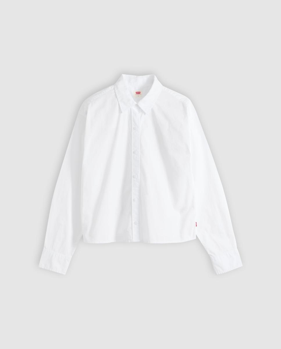 Camisa Cropped com Manga Comprida Branco-5