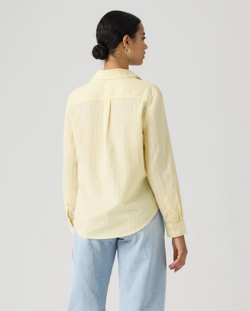 Camisa de mulher com manga comprida Amarelo-2