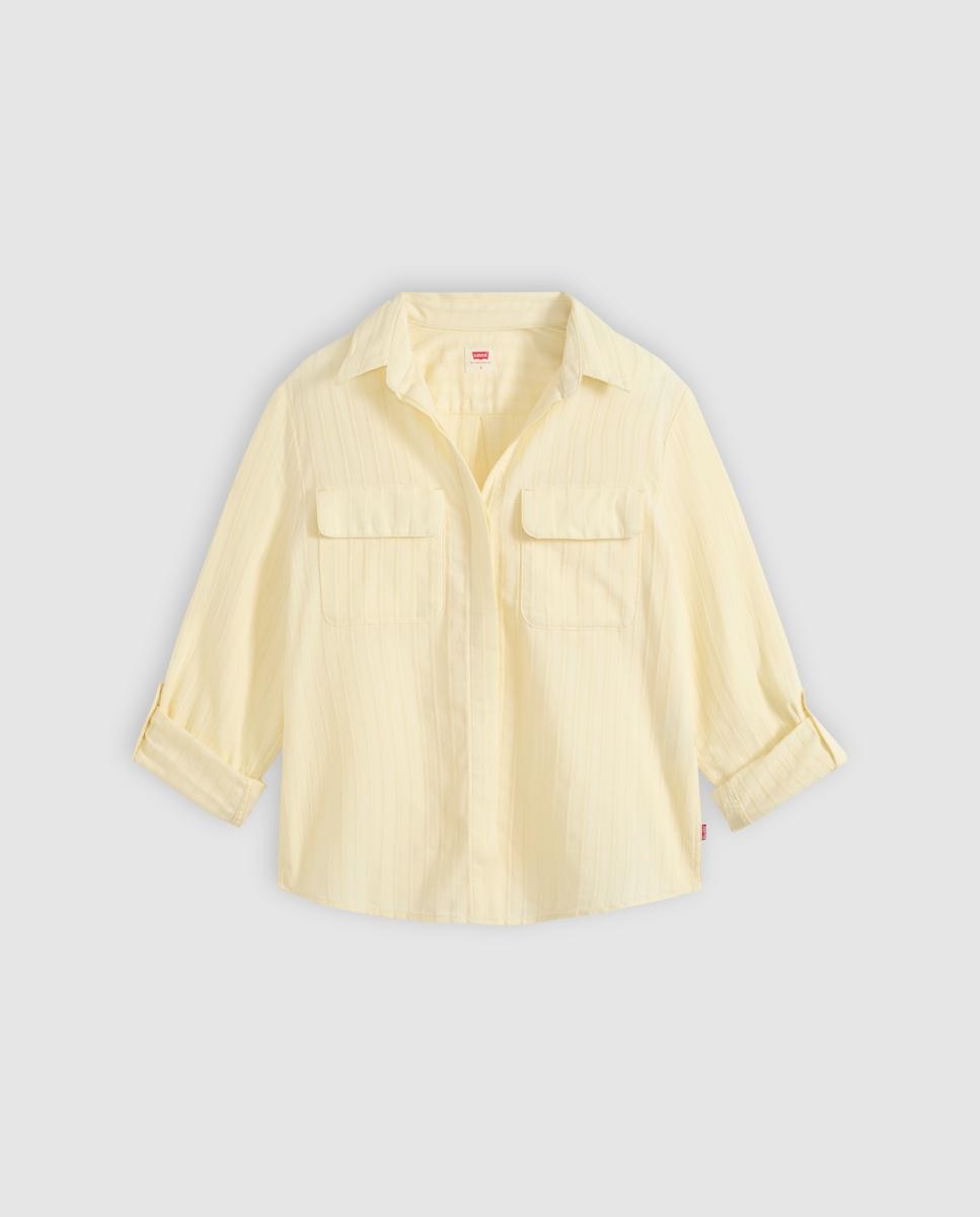 Camisa de mulher com manga comprida Amarelo-5