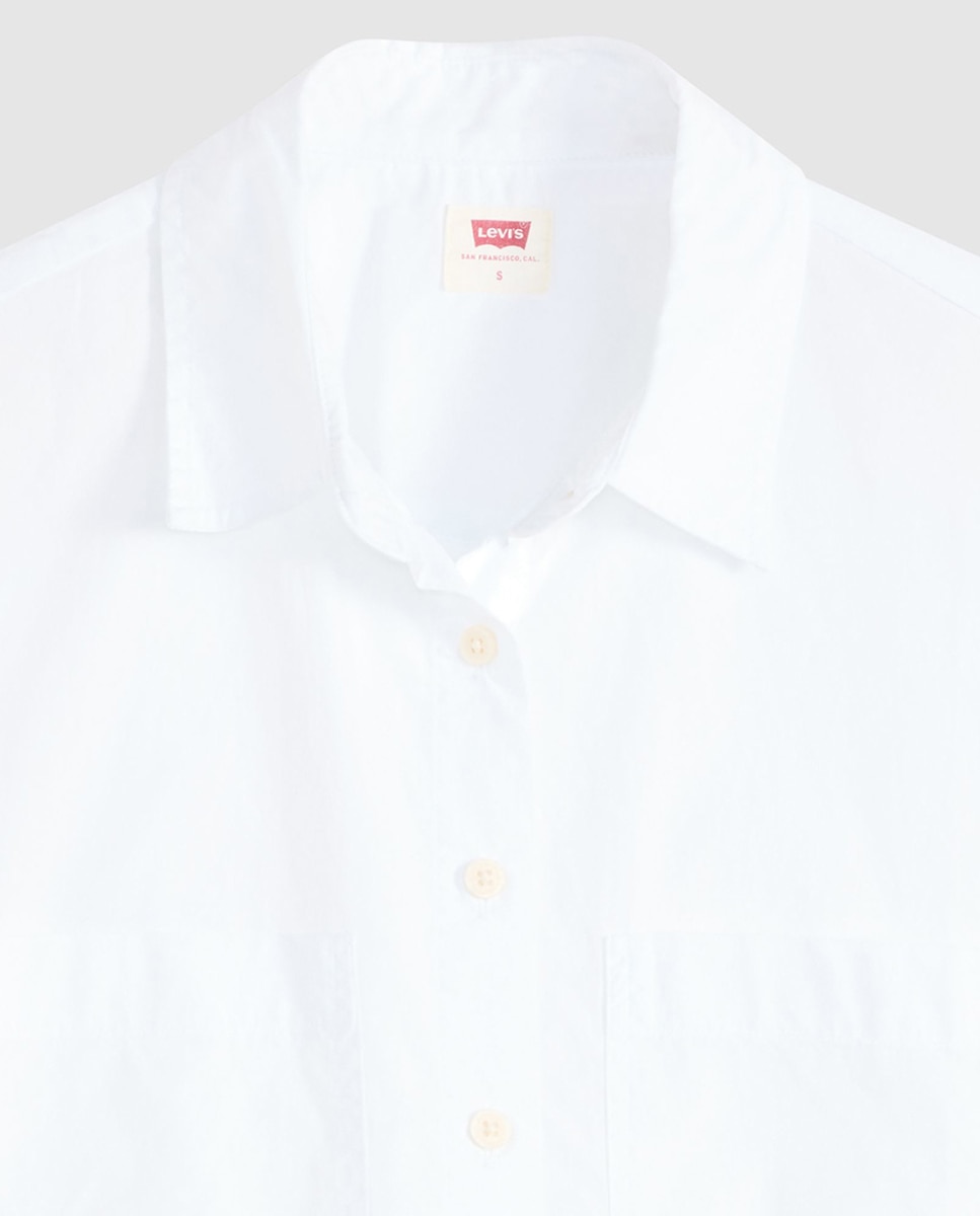 Camisa Cropped de Manga Curta Branco-6