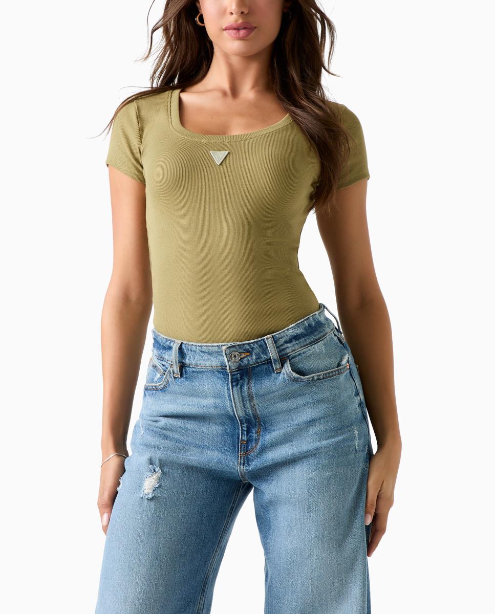 Imagen 0 de Camiseta de manga corta de mujer Verde militar