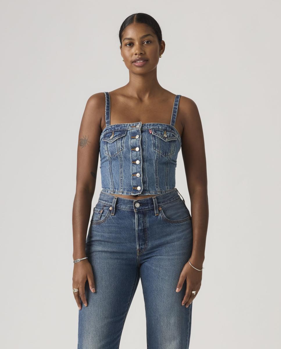 Imagem 0 de Corpete de Ganga Cropped com Decote Caicai