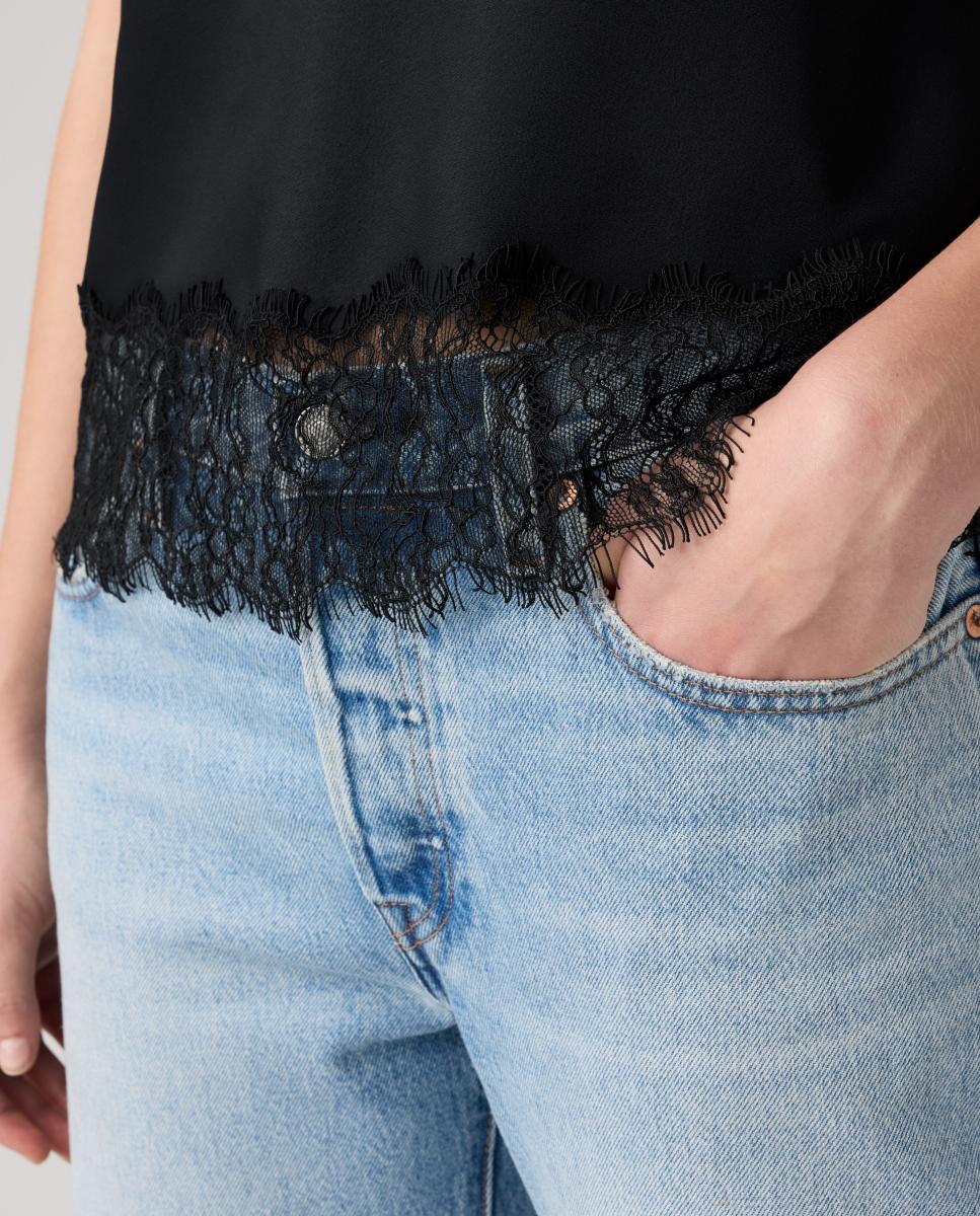 Top de mujer de tirantes con encajes - Levi's - Negro Negro-3