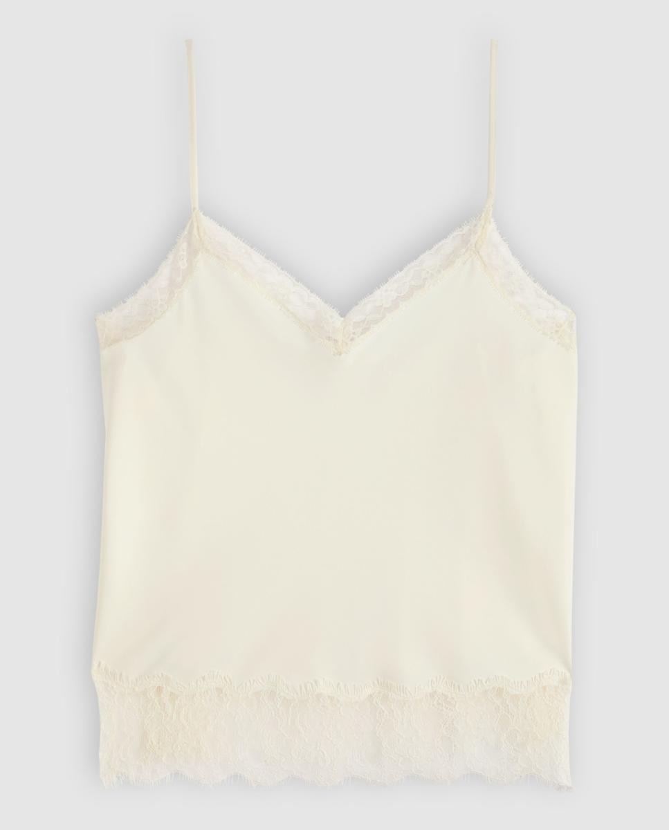 Top de mujer de tirantes con encajes - Levi's - Crema Crema-5
