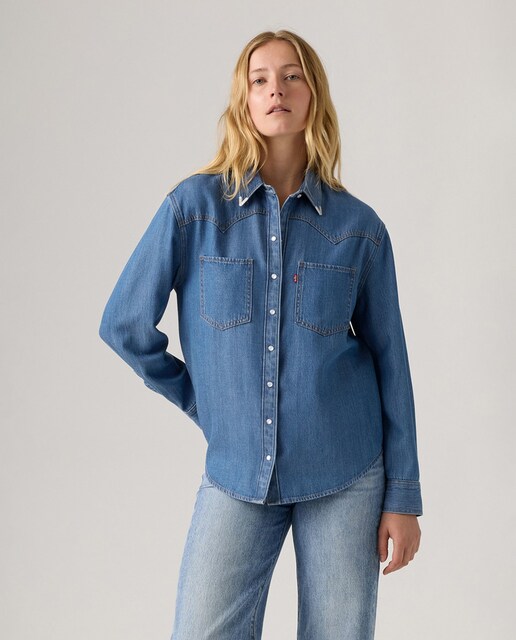 Imagem 0 de Camisa de ganga com manga comprida