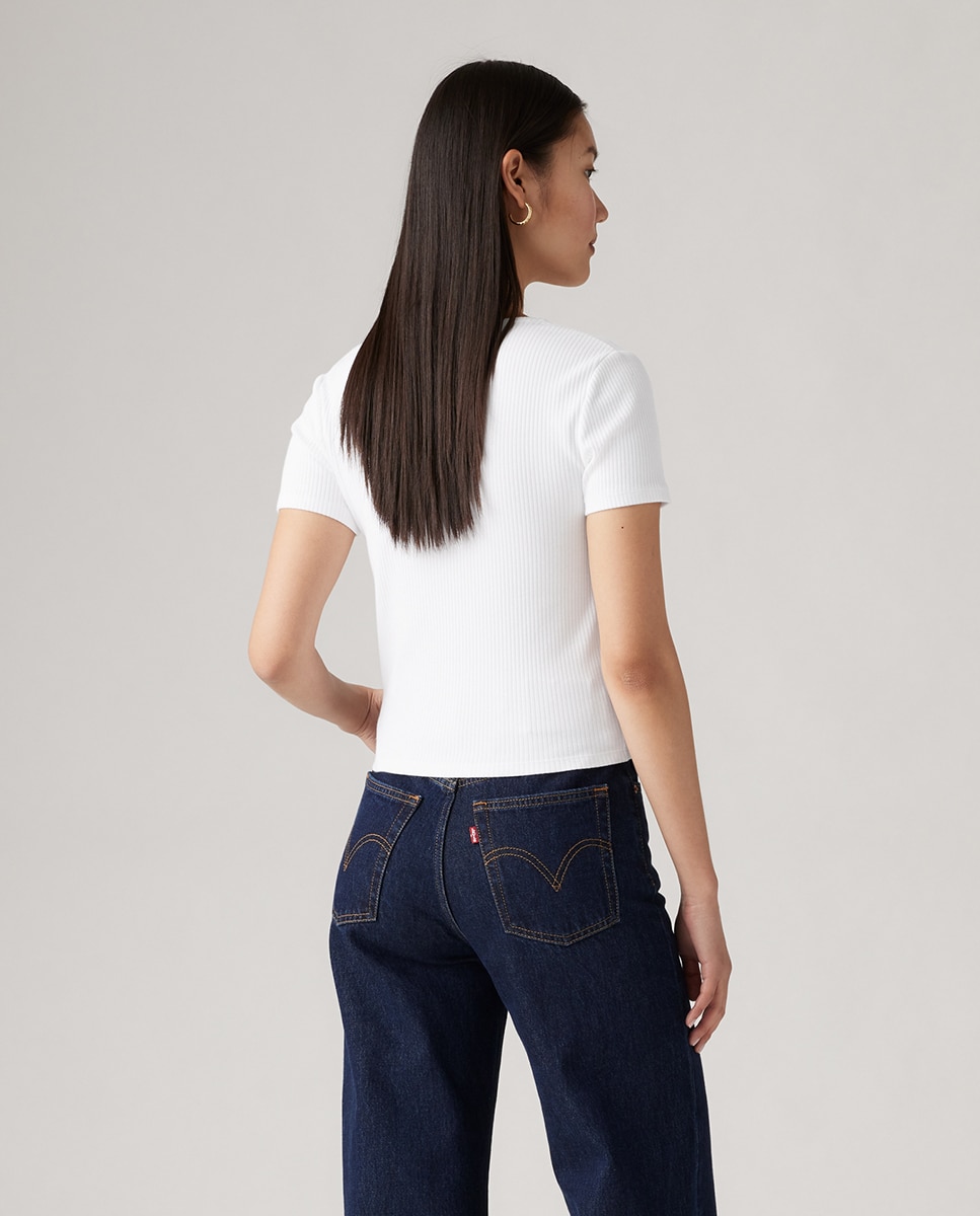 T-shirt de mulher com manga curta Branco-2