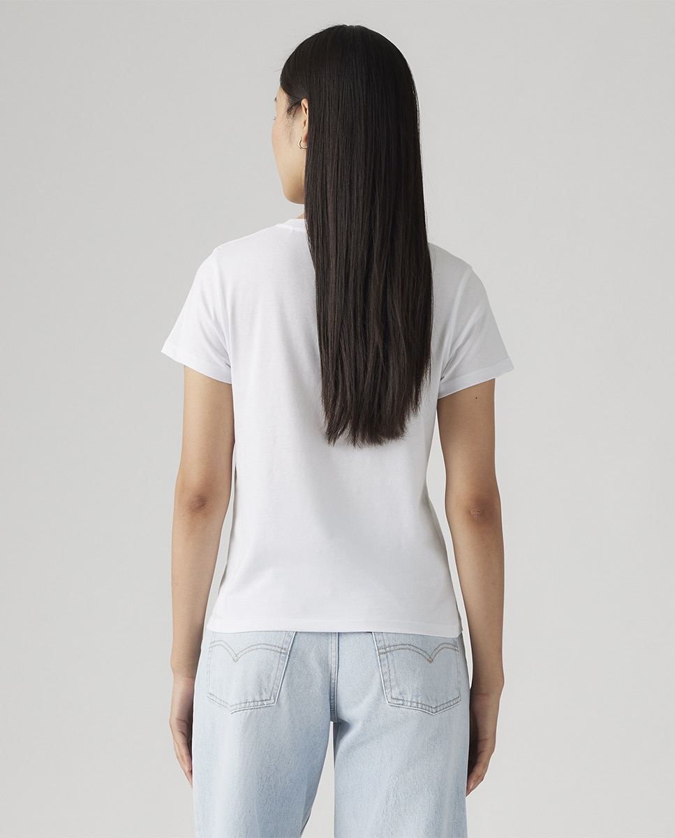 T-shirt de mulher com manga curta e decote redondo Branco-gelo-2