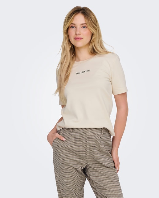 Imagen 0 de Camiseta de mujer de manga corta 100% algodón