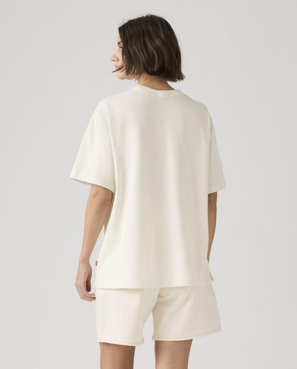 T-shirt de mulher com manga curta e decote redondo Creme-2