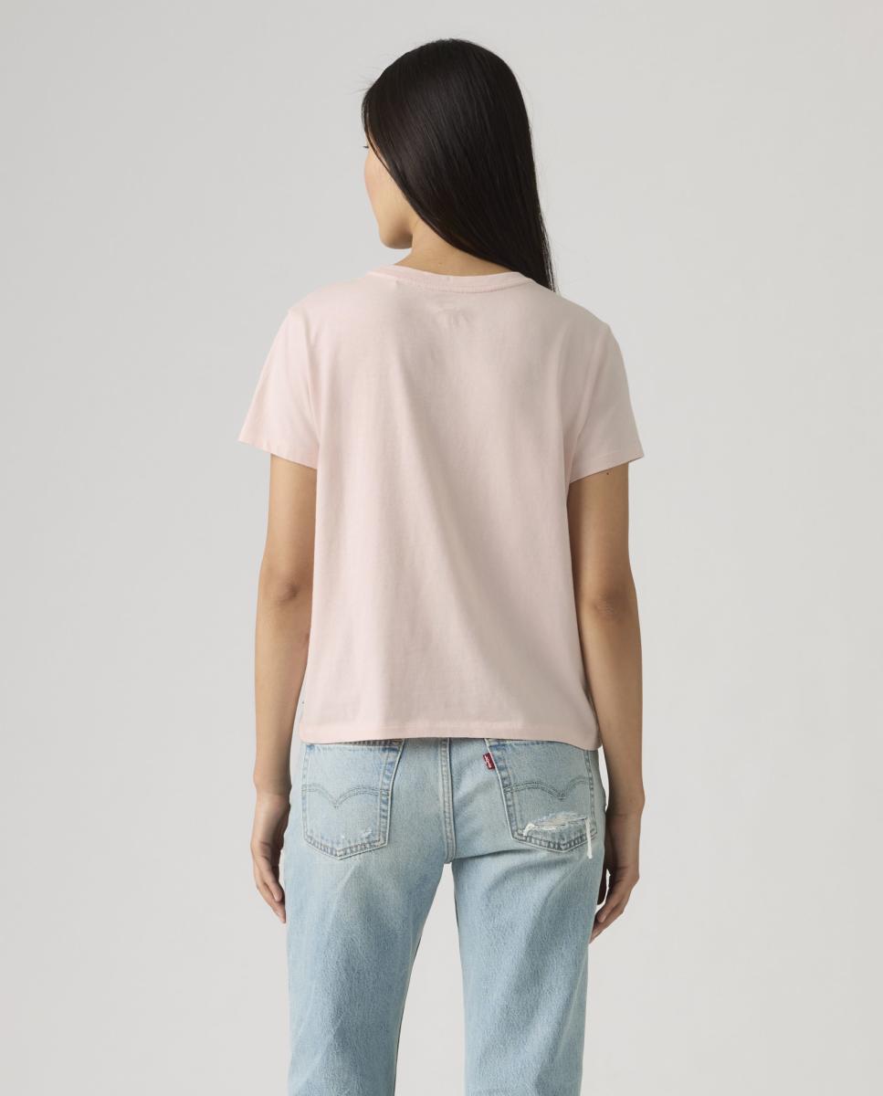 T-shirt de mulher com manga curta e decote redondo Rosa-claro-2