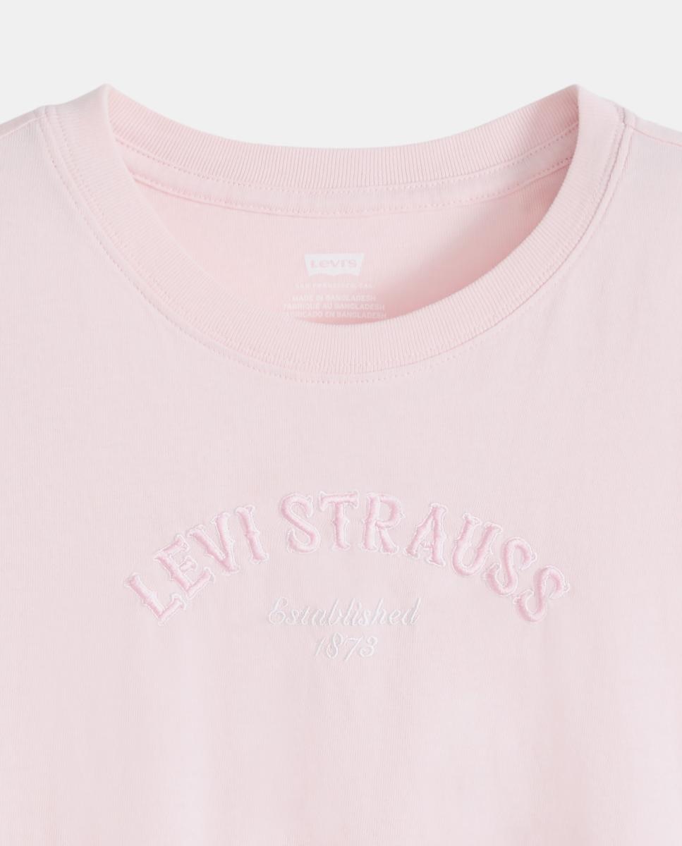 T-shirt de mulher com manga curta e decote redondo Rosa-claro-6