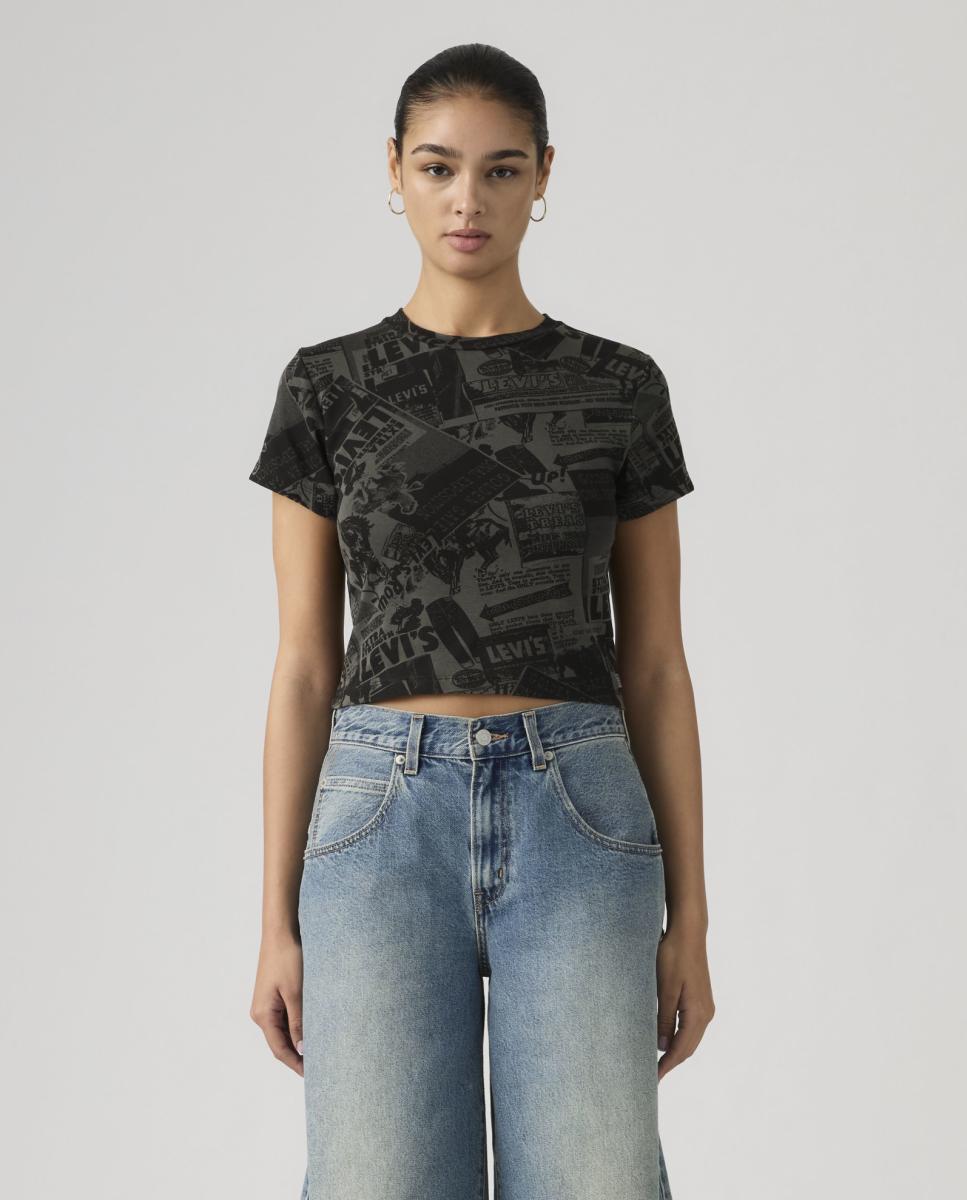 Imagem 0 de T-shirt Cropped com Manga Curta e Decote Redondo