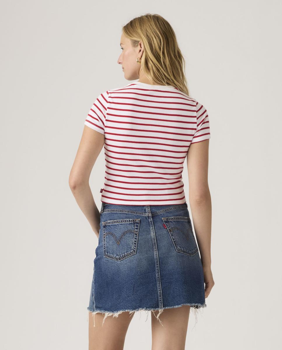 T-shirt de mulher crop de manga curta Multicolor-2