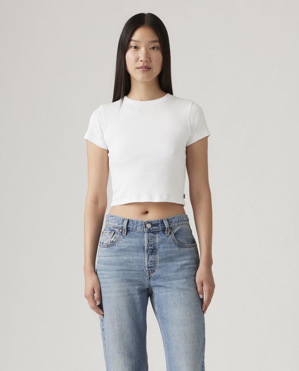 Imagem 0 de T-shirt de mulher crop de manga curta