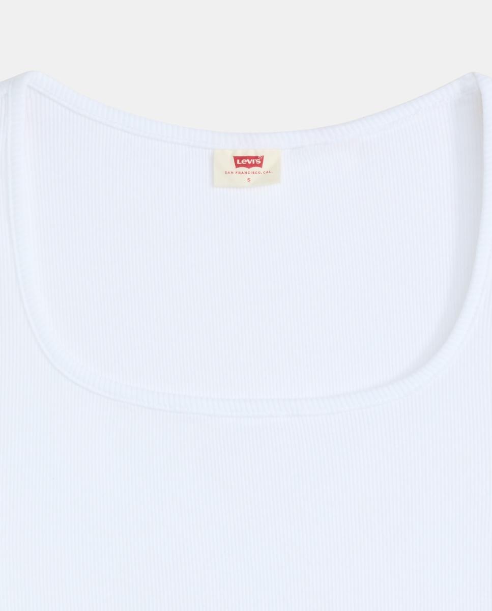 T-shirt de Manga Curta e Decote Quadrado Branco-6