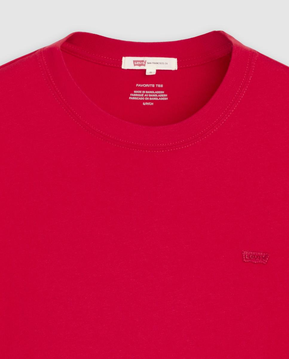 T-shirt de mulher de manga curta e decote redondo Vermelho-6