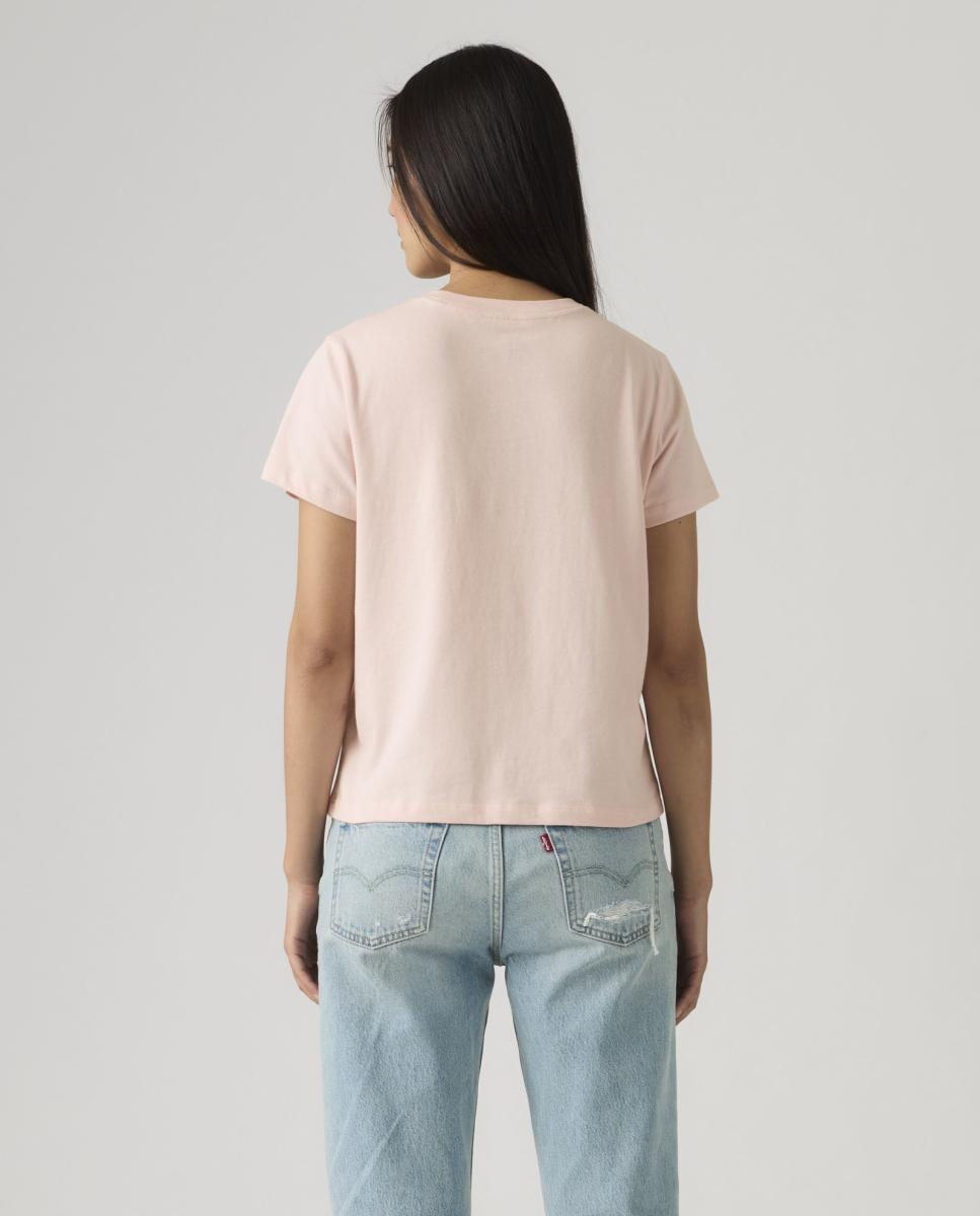 T-shirt de mulher de manga curta e decote redondo Rosa-claro-2