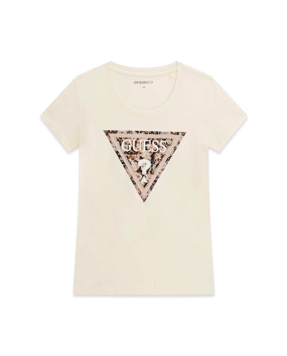 T-shirt de manga curta de mulher Creme-4