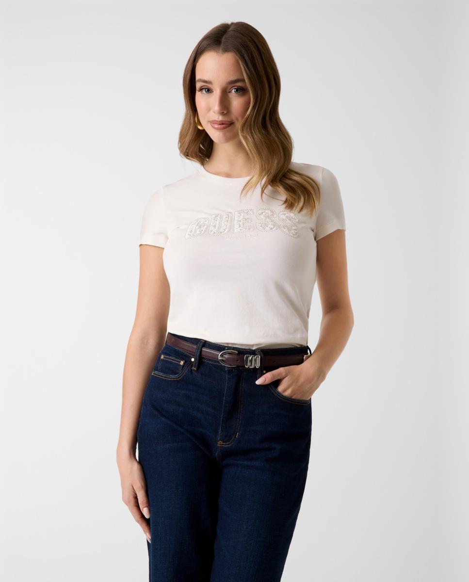 Camiseta de manga corta de mujer - Guess - Blanco Blanco-1