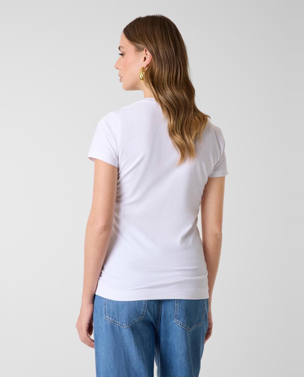 T-shirt de manga curta de mulher Branco-3