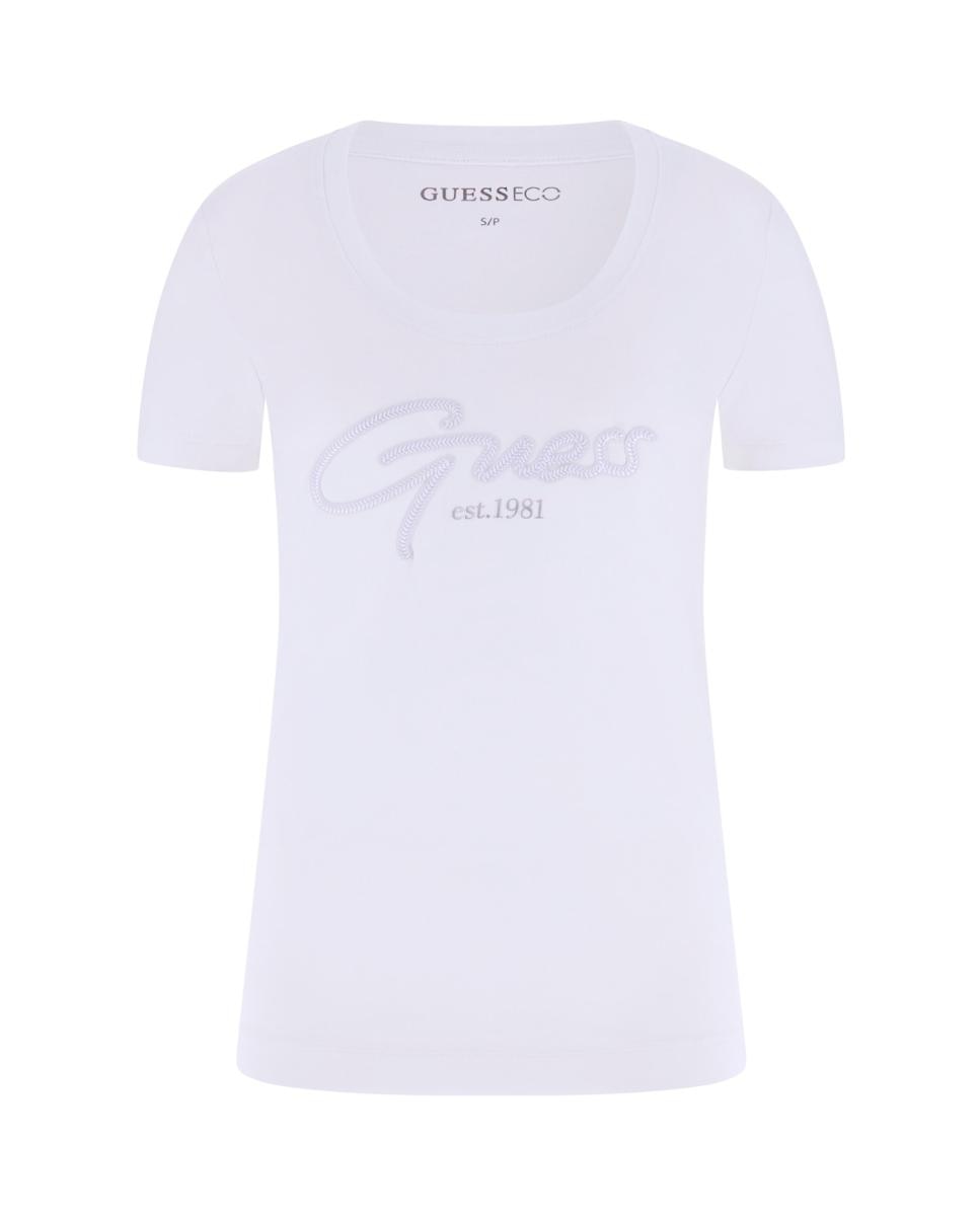 T-shirt de manga curta de mulher Branco-4