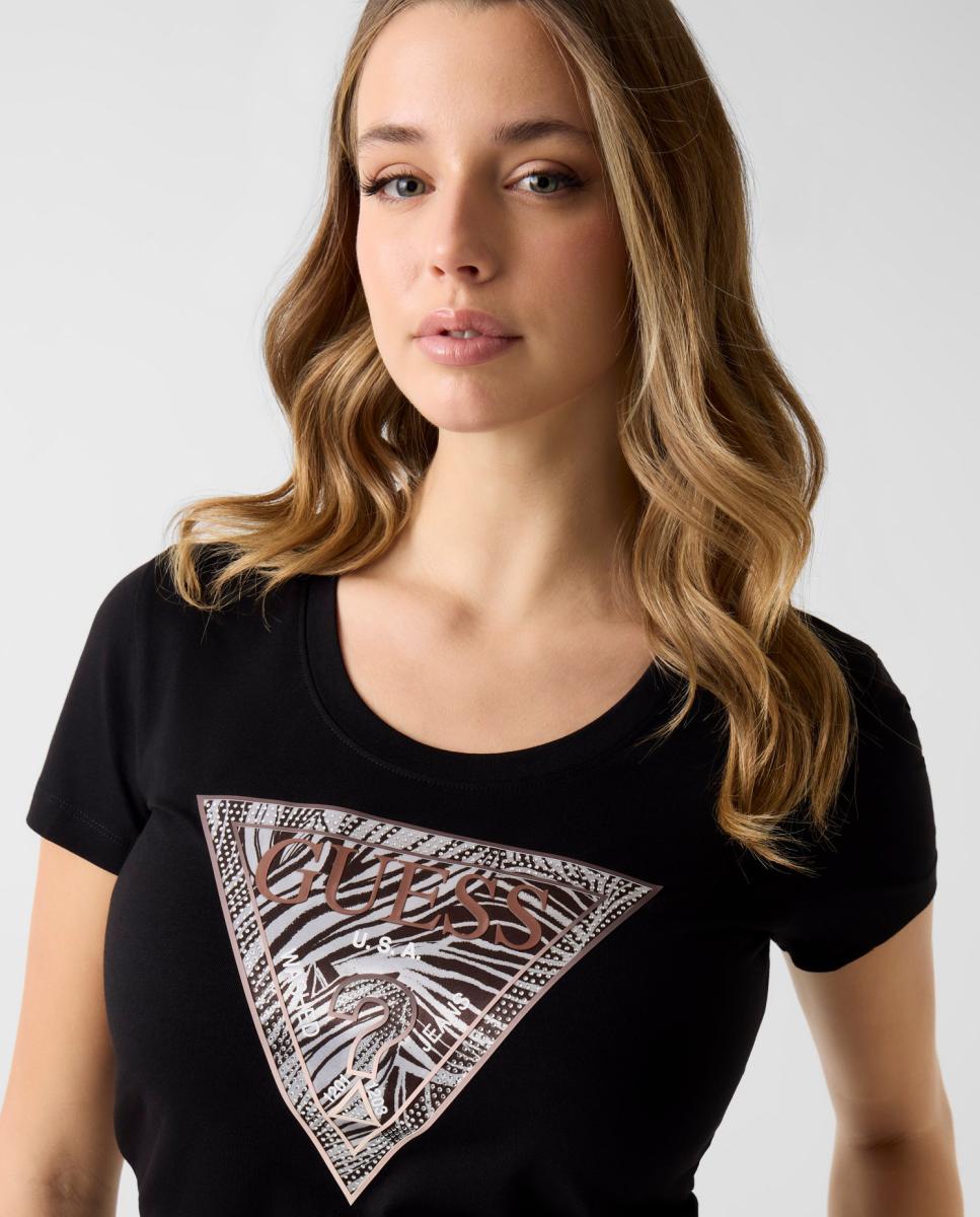 Camiseta de manga corta de mujer - Guess - Negro Negro-2