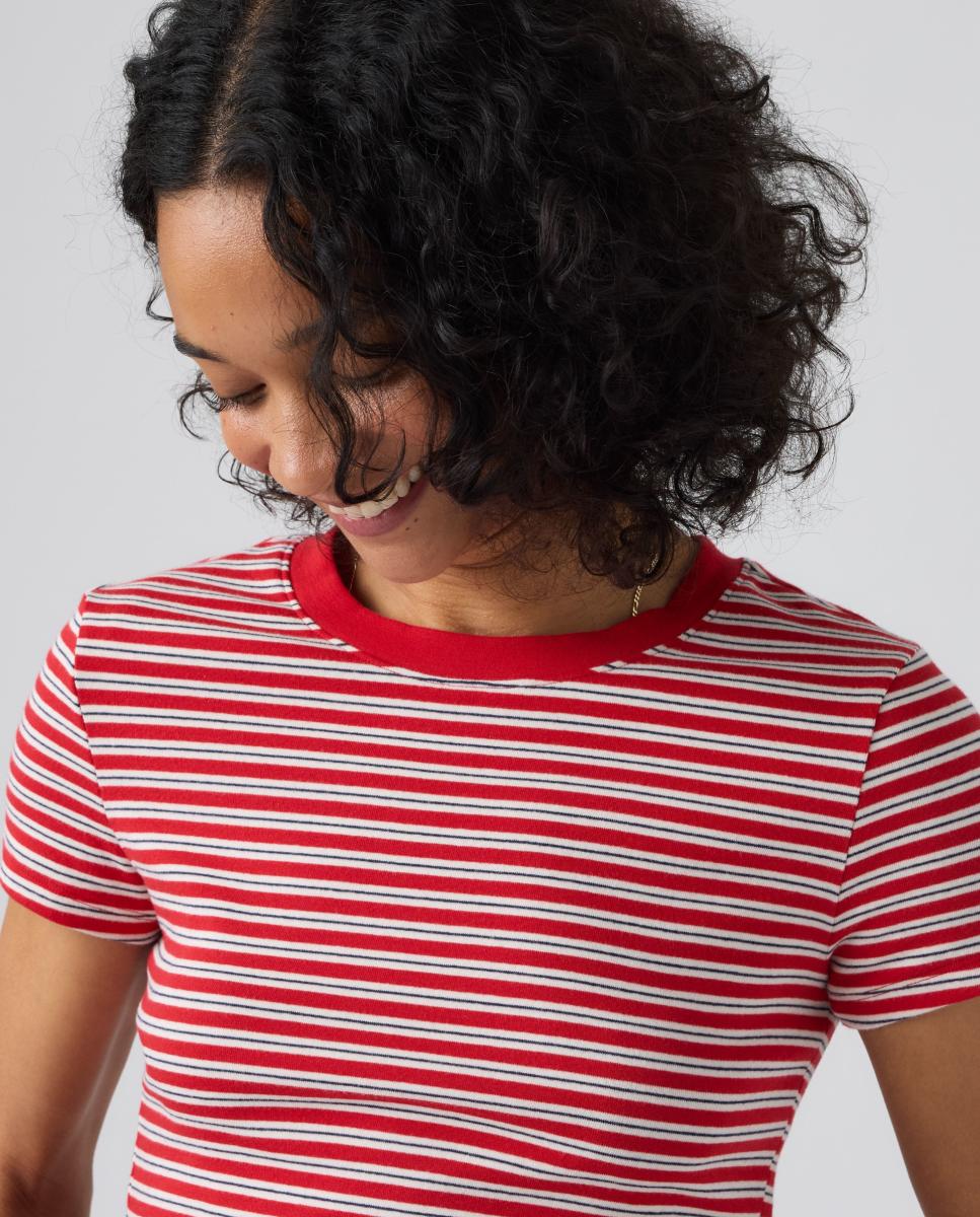 T-shirt Cropped com Manga Curta e Decote Redondo Multicolor-3