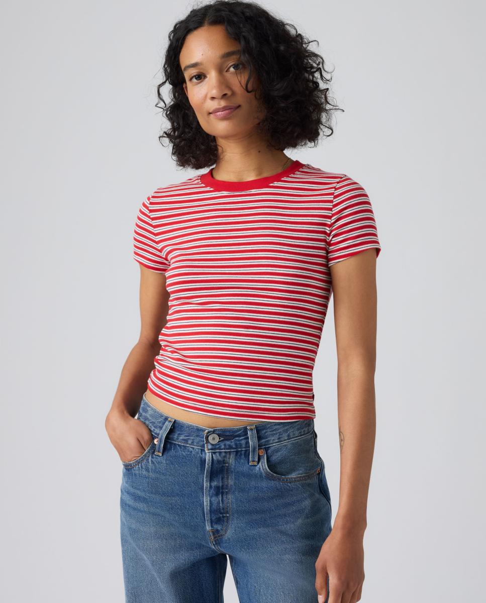 T-shirt Cropped com Manga Curta e Decote Redondo Multicolor-4