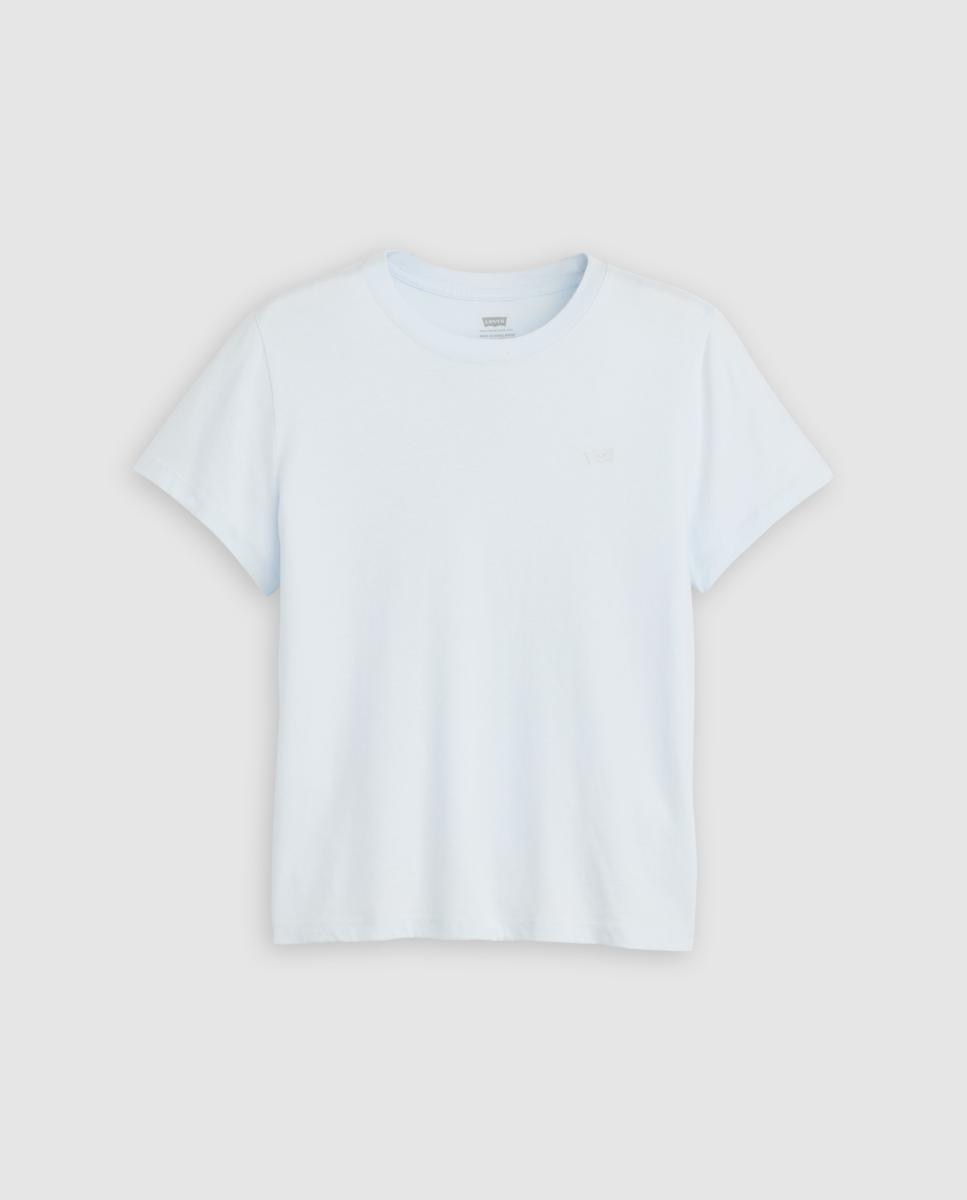 T-shirt de mulher de manga curta e decote redondo Azul-claro-5