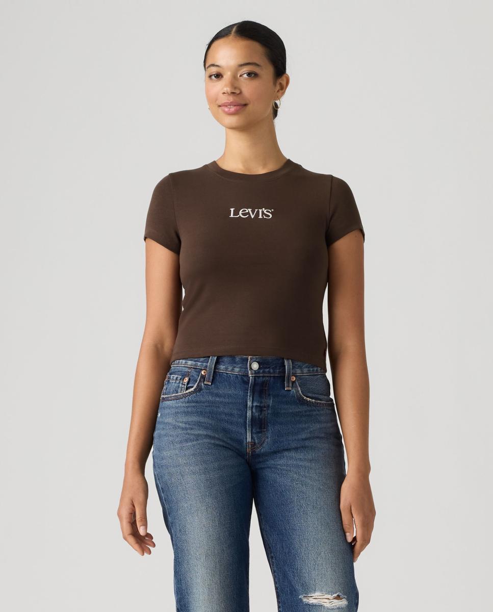 Imagem 0 de T-shirt Cropped com Manga Curta e Decote Redondo