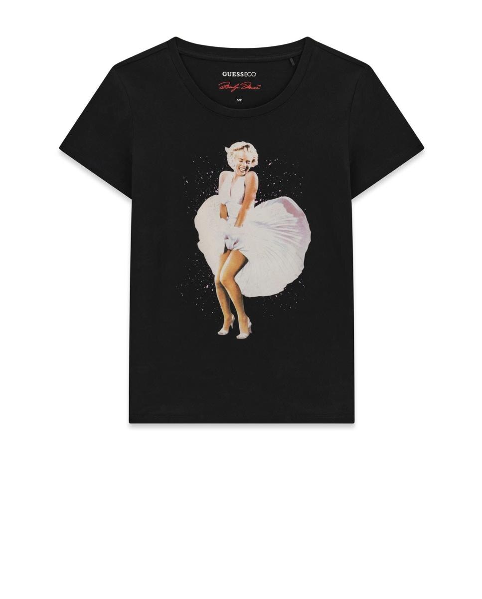 T-shirt de mulher com manga curta Preto-3
