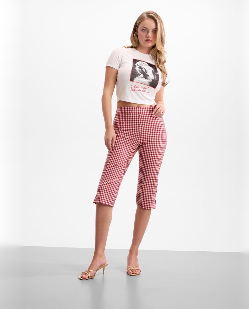 T-shirt de mulher com manga curta Branco-5