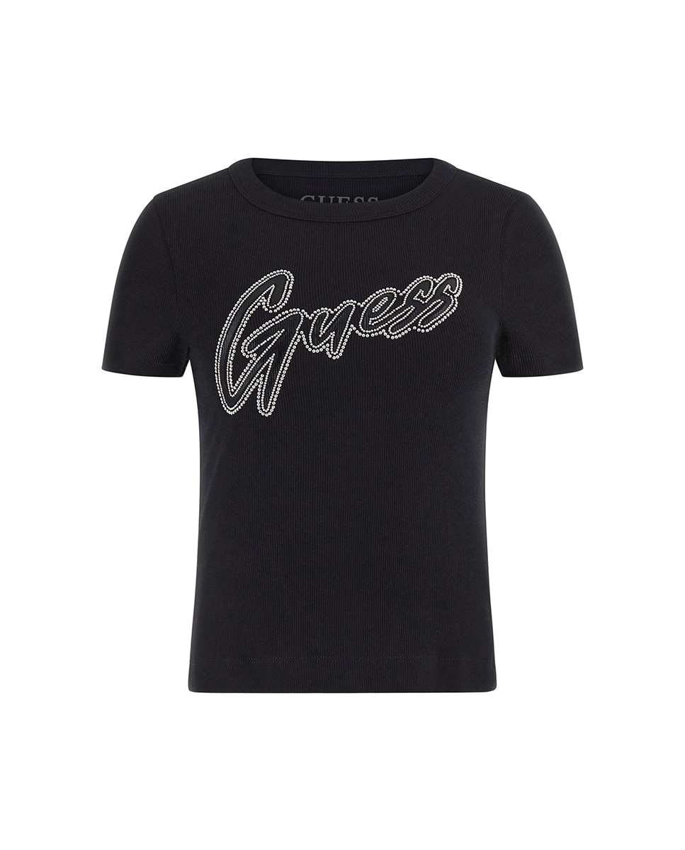T-shirt de Manga Curta Estampada Preto-3