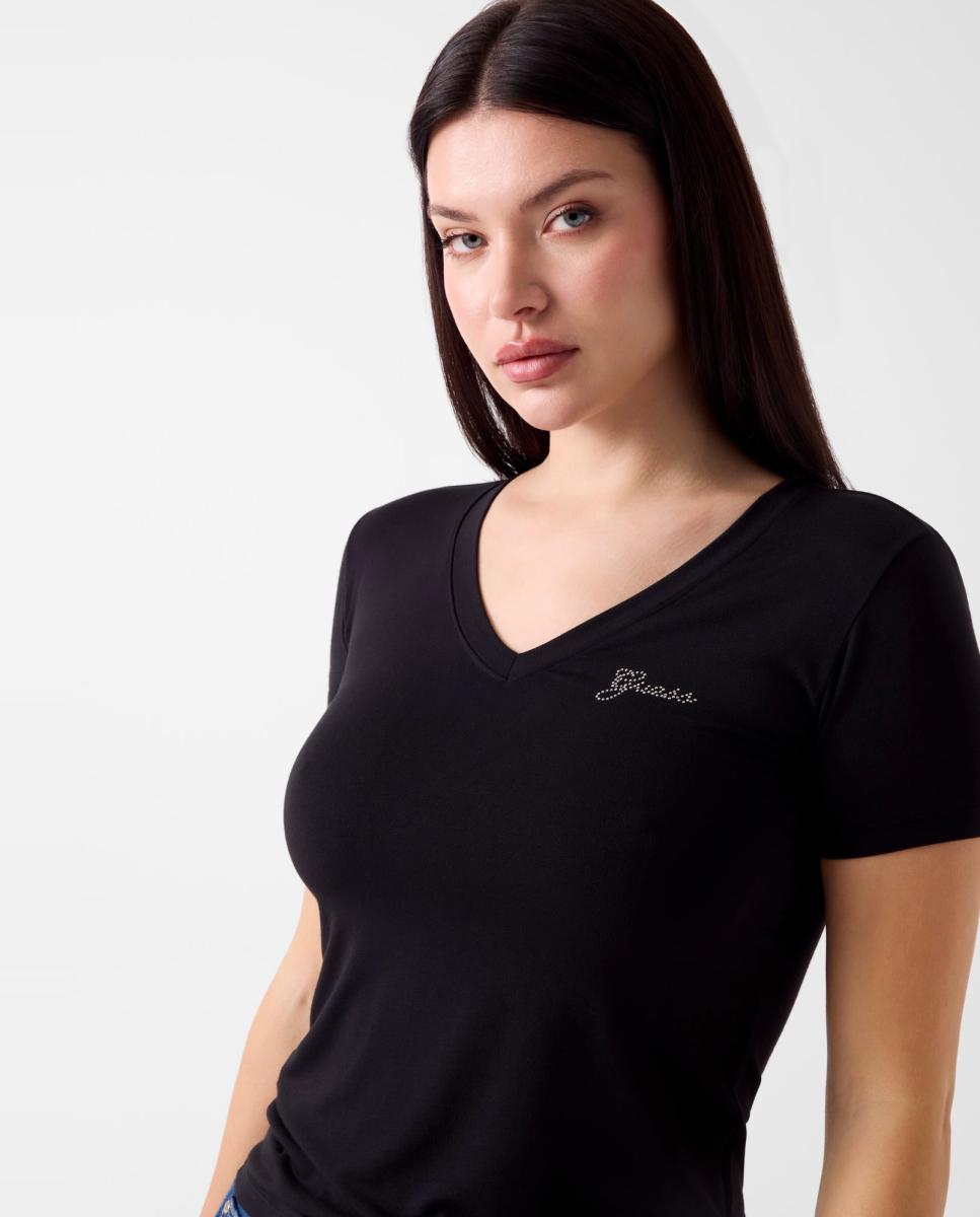 Camiseta de manga corta de mujer - Guess - Negro Negro-2