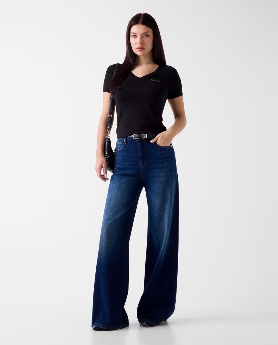 Camiseta de manga corta de mujer - Guess - Negro Negro-5