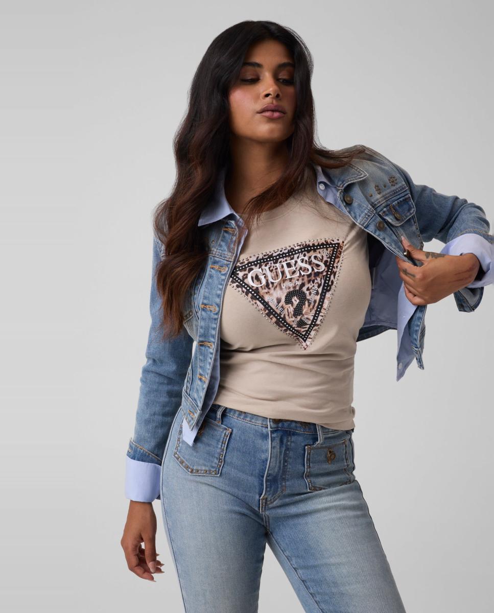 Imagen 1 de Camiseta de manga corta de mujer Beige