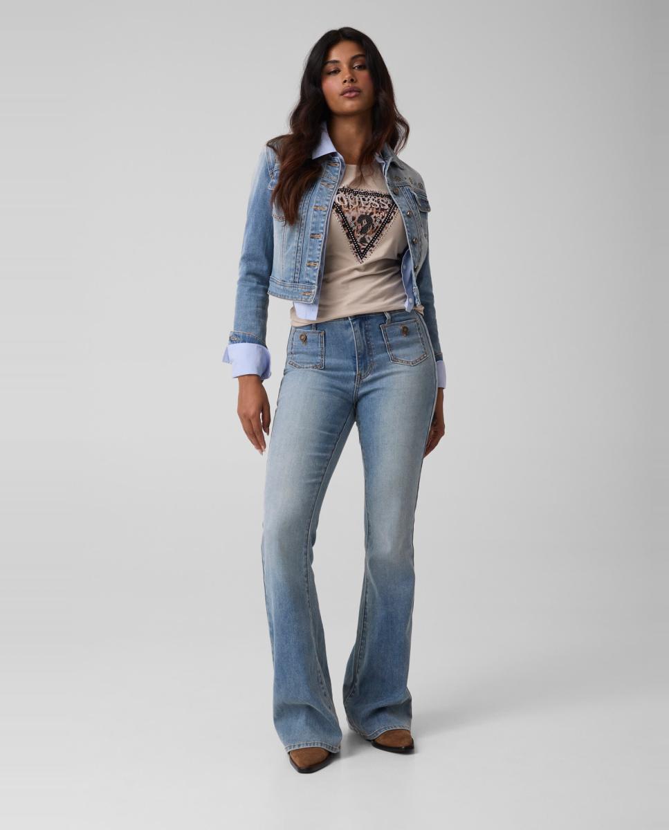 Imagen 6 de Camiseta de manga corta de mujer - Guess - Beige Beige
