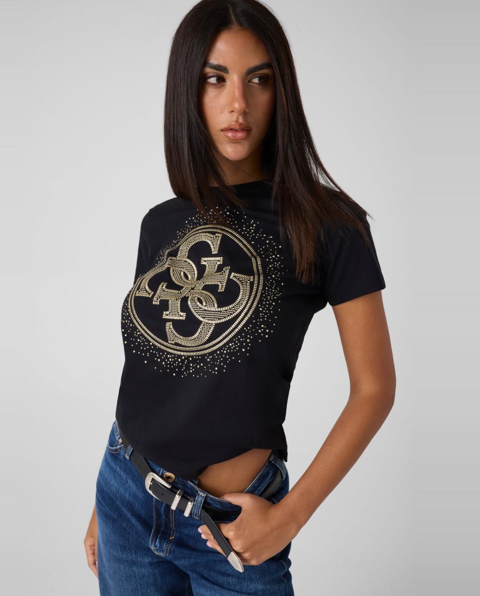 Camiseta de manga corta de mujer - Guess - Negro Negro-1
