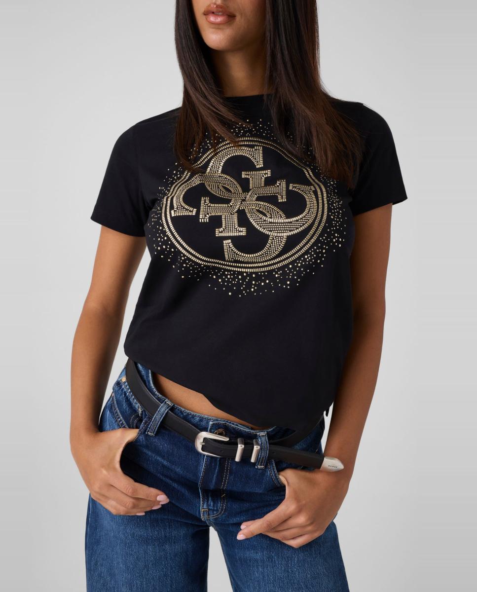Camiseta de manga corta de mujer - Guess - Negro Negro-2