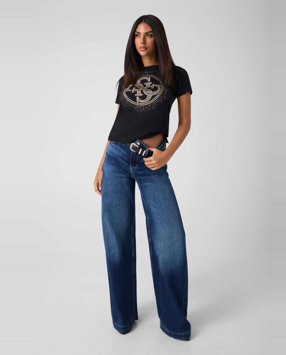 Camiseta de manga corta de mujer - Guess - Negro Negro-6
