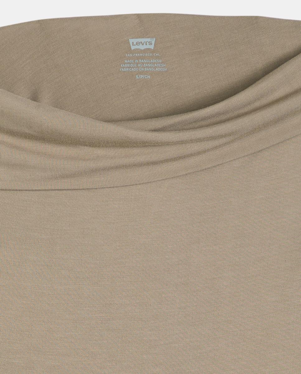 Camisola com Manga Comprida e Gola Assimétrica Castanho-6