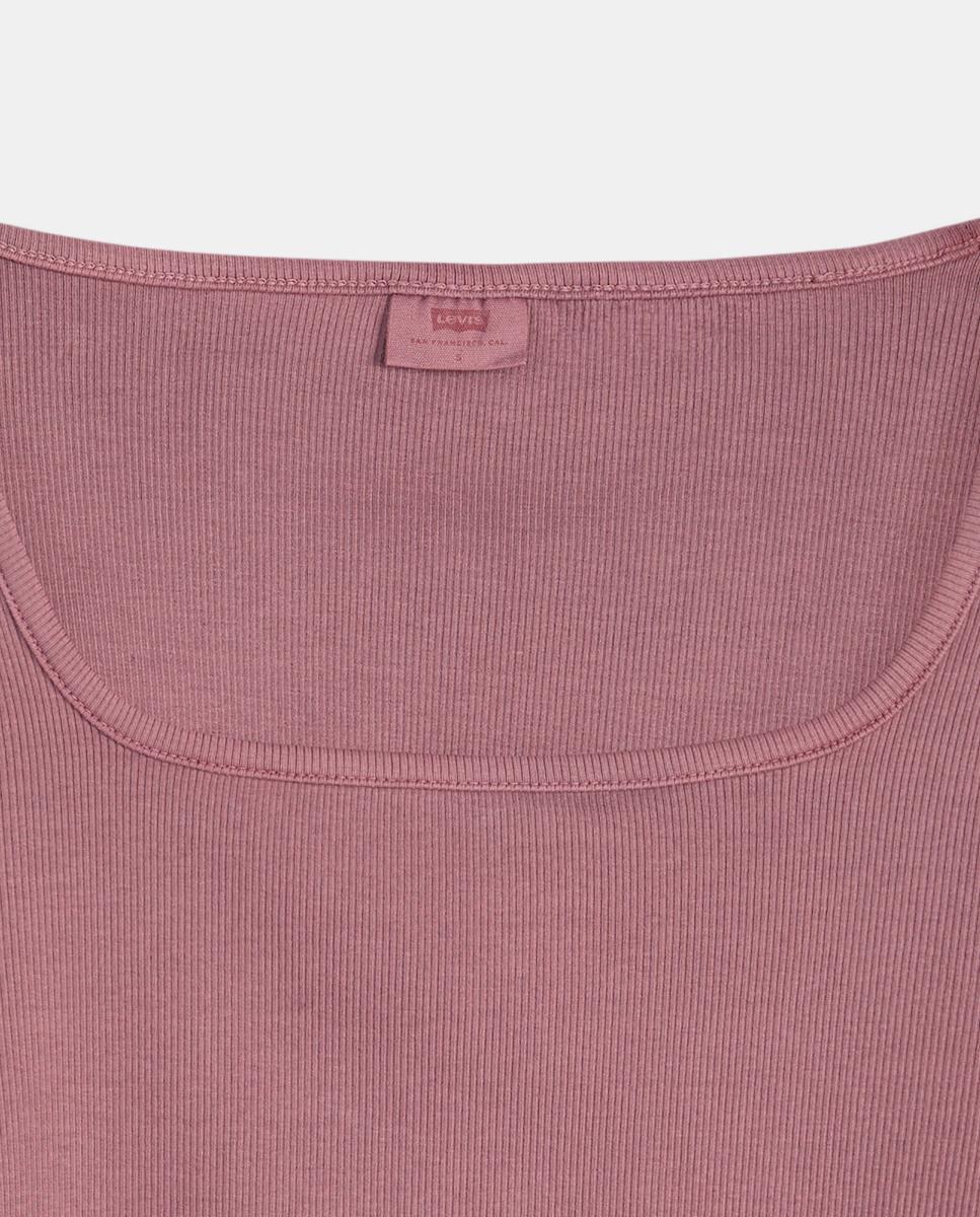 Camisola de Manga Comprida com Decote Quadrado Vermelho/Grená-6