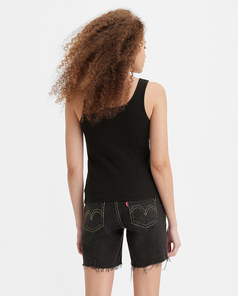 T-shirt de mulher com alças Preto-2