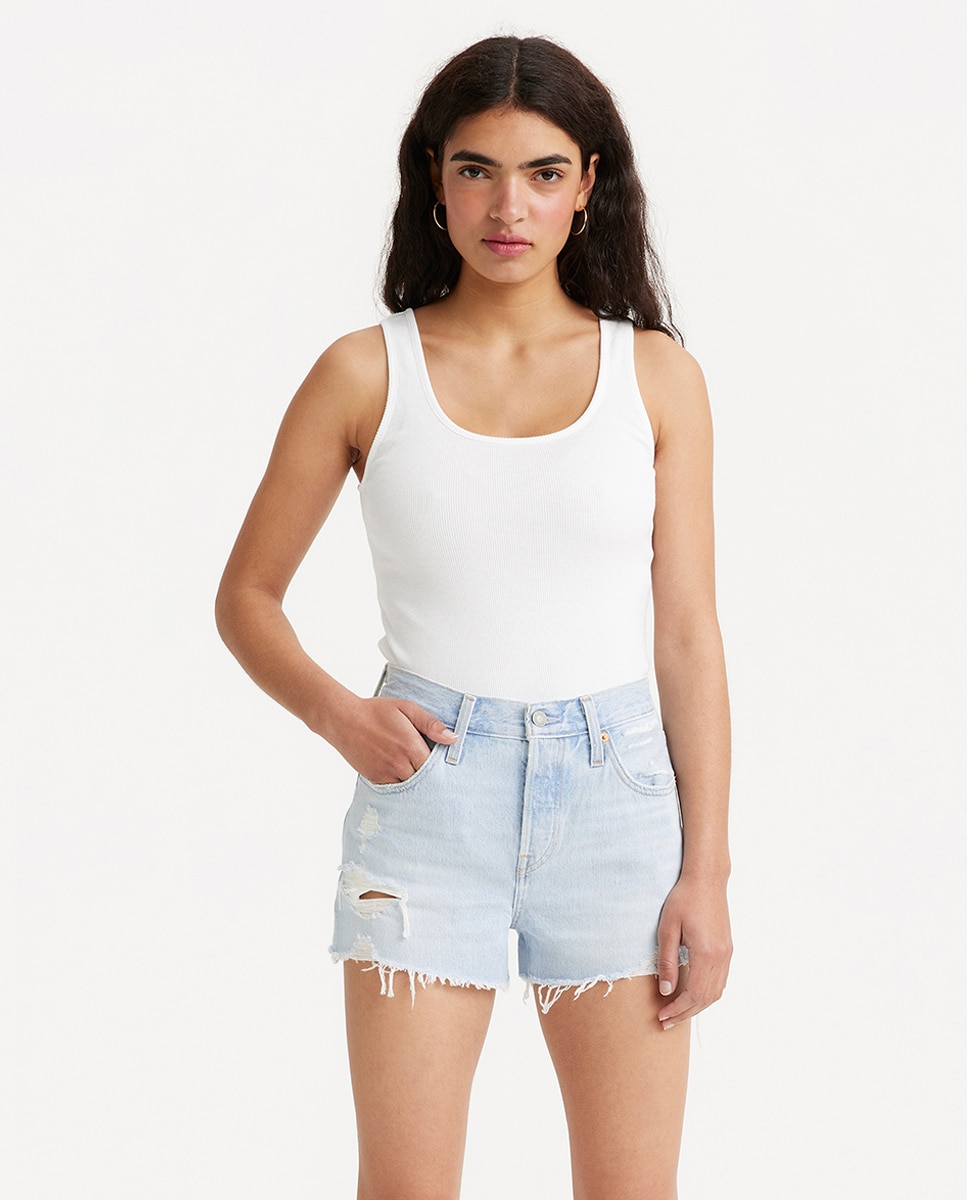 T-shirt de mulher com alças Branco-1